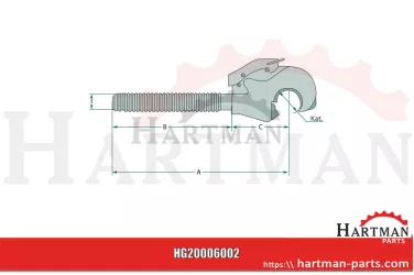 Hak łącznika górnego kat. 2 1306229