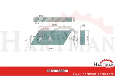 Dziób wymienny prawy PK001101, VNPK001101, PK801101, PK0.011.01