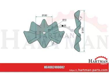 Talerz tnący falisty , Ø 345 x 4 mm