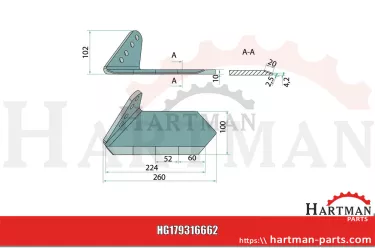 Lemiesz skrzydełkowy lewy 00311274, 34060856