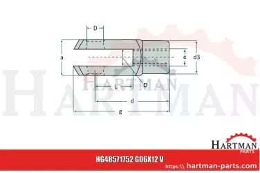 Gabelkopf DIN 71752 G16x64 V