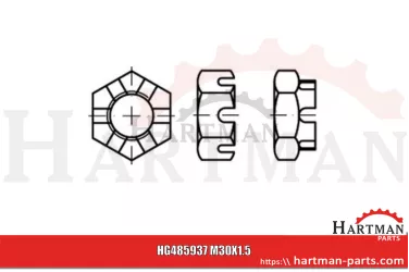 Nakrętka koronowa M30x1,5 3030142