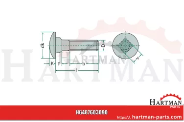 Śruba zamkowa M12x35