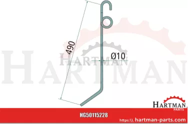 Hackeggenzinken ø 10/490 mm 15228, 15-228,15