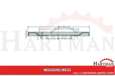 Łożysko kulkowe zwykłe 6205 2RS C3 F716201040020,094983453003011