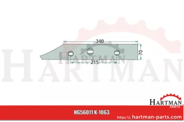 Płoza krótka, prawa K-1063