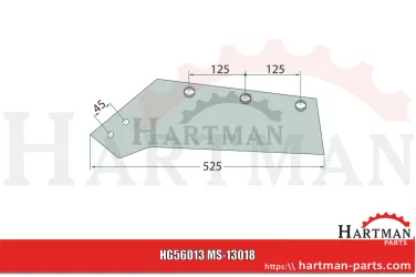 Lemiesz z wymiennym dziobem prawy, bez ostrza MS-13018