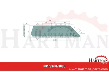 Lemiesz z wymiennym dziobem prawy, 18" 073006, KK073006