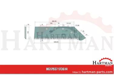 Lemiesz z wymiennym dziobem prawy, 16" 173614