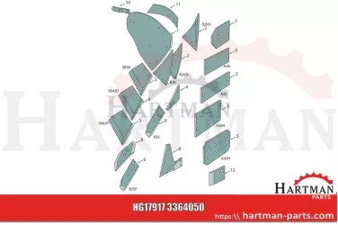 Odkładnica ze śrubami, prawa 3441030