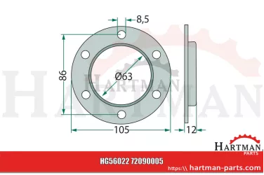 Osłona przeciwpyłowa grubość - 3 mm 72090005