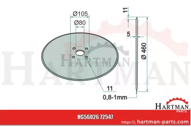 Krój tarczowy 18" gładki 41657254740, 41657254750, 72547