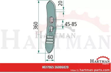 Dziób redlicy z przylutowanymi płytkami z węglika spiekanego