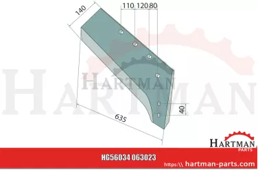 Lemiesz z wymiennym dziobem prawy, 18" 063023, KK063023