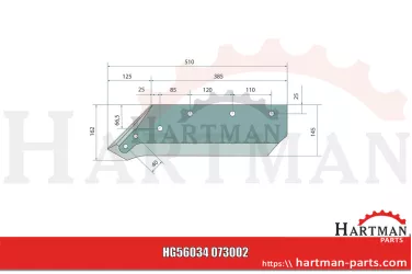 Lemiesz z wymiennym dziobem i śrubą ze śrubami 073002, KK073002