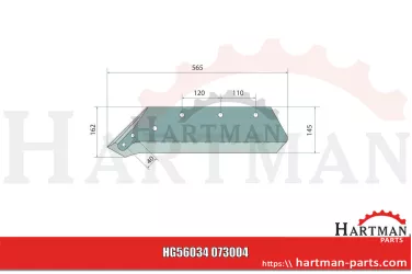 Lemiesz z wymiennym dziobem i śrubą ze śrubami 073004, KK073004