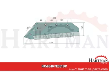 Lemiesz z wymiennym dziobem prawy PK301301, PK3.013.01