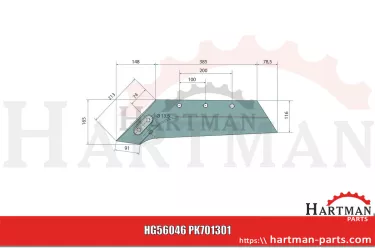 Lemiesz z wymiennym dziobem prawy, 16" VNPK701301A, PK701301A, PK70130