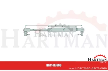 Siłownik gazowy für Fußgas Länge: 195 mm 4534