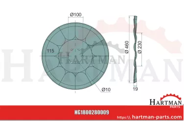 Talerz znacznika śladu falisty , Ø 460 x 4 mm 110032,110032