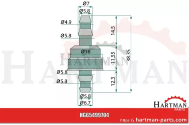 Zawór przeciwzwrotny do węży ze średnicą wew. 3-4 mm 100508139