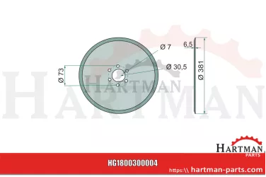 Tarcza tnąca gładka, nawozy, Ø 381 x 6,5 mm 200056850,200056850