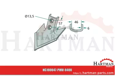 Gęsiostopka kąt roboczy - 47° 193568R, KK193568R, 193568, KK193568