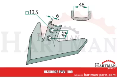 Gęsiostopka kąt roboczy - 47° N182042