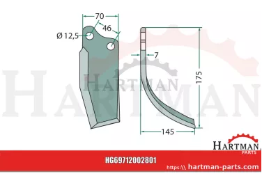 Nóż wygięty prawy, typ AG2 F und AG3 F 12002801