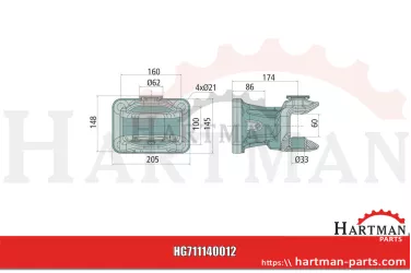 Zaczep automatyczny z kołnierzem HS1400-