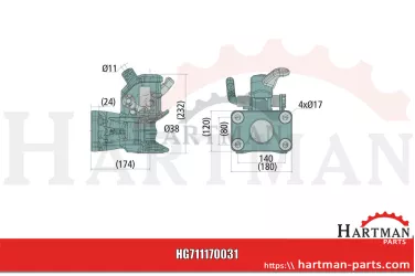 Zaczep automatyczny z kołnierzem HS1700-3