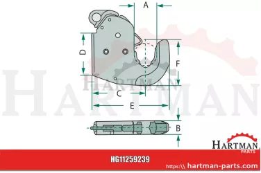 Hak łącznika dolnego kat. 2 - 1 080008914