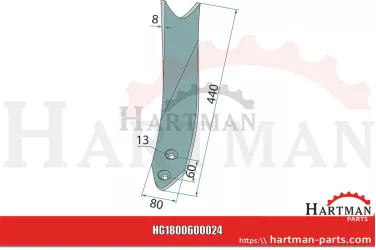 Listwa prowadząca prawa 820-504C, P16861