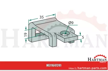 Uchwyt do ramy 60 x 60, do zębów 60 x 12