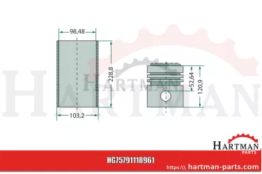 Zestaw naprawczy silnika 5 pierścieni, Ø 98,48 mm sworzeń Ø 34,925 x 8