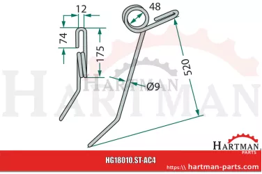 Palec zagarniający siewnika prawy 420860, AC420860