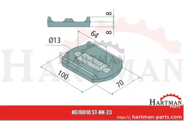 Kabłąk mocujący pasuje do palca Ø 12 mm