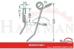 Palec zagarniający siewnika lewy FLE3041