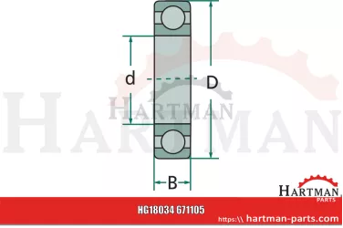 Łożysko kulkowe zwykłe 6004 2RS CW540046000