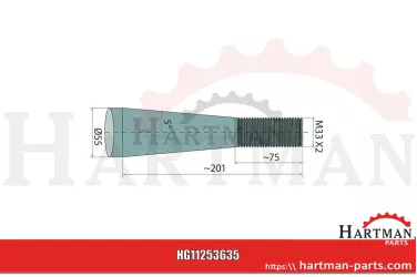 Ząb z nakrętką stożkową 55840, 5068107