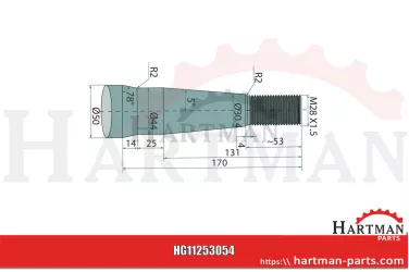 Ząb z nakrętką stożkową 54167, 109081