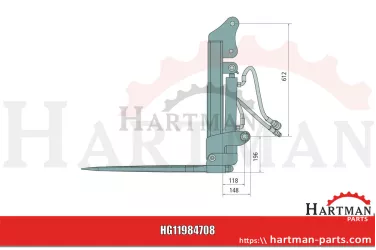 Widły do transportu kuli hydraulisch, klappbar