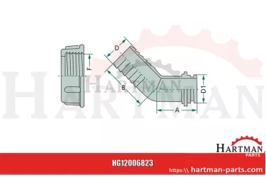 Przyłącze węża Ø 40 mm, 45 stopni , do mit Innengewinde 1 1/2"
