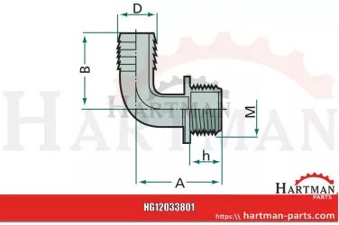 Przyłącze węża 90 stopni w. AG 1 1/2''