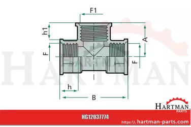 Trójnik z gwintem wewnętrznym 3/4''M