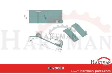 Przystawka Euro-Norm zestaw - 2 szt. do mocowania haka, z hakami kutym
