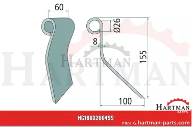 Rozdrabniacz łęcin prawy BN165D-LK1093