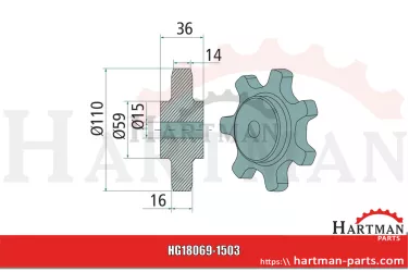 Kettennussrad 110mm