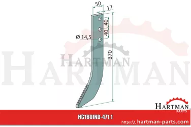 Hak glebogryzarki napawany