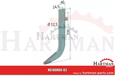 Hak glebogryzarki napawany